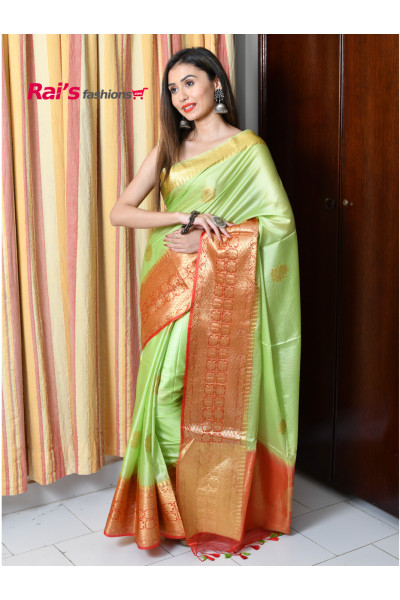 Handloom Soft Silk Self Weaving Saree With Benarasi Weaving Work Border And Pallu (RAI228)